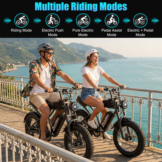 ZorixBike Z6 Mini Electric Bike – 48V 15.6Ah Battery, 20" Fat Tire Ebike