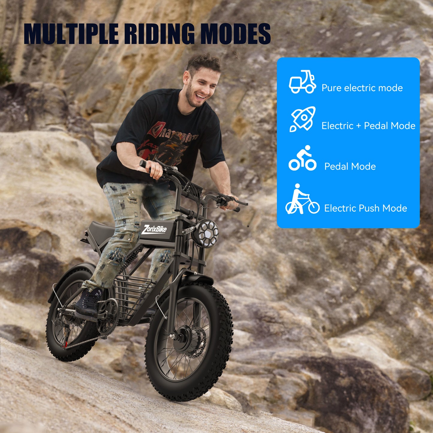 ZorixBike Z6 Pro 20" Fat Tire Electric Mountain Bike for Adult, Dual Motor