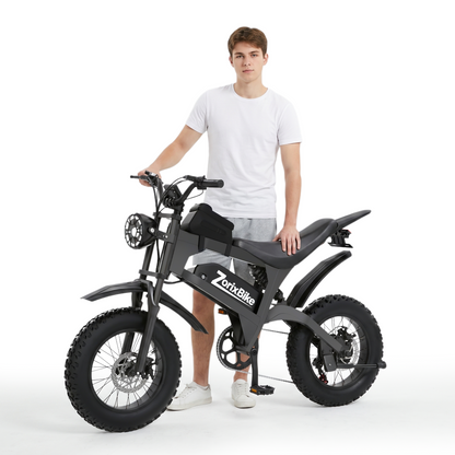 ZorixBike R8 Mini 16" Fat Tire Electric Bike, 48V 15.6Ah Battery, 1500W Peak Motor, 16" x 4.0 Fat Tire Ebike, 31MPH Top Speed