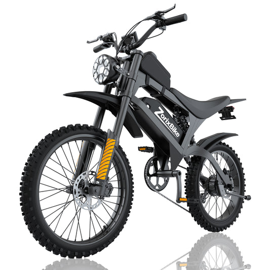 ZorixBike R8 Max 3000W Off-Road Electric Bike, 48V 20Ah, 19"/17" Tires