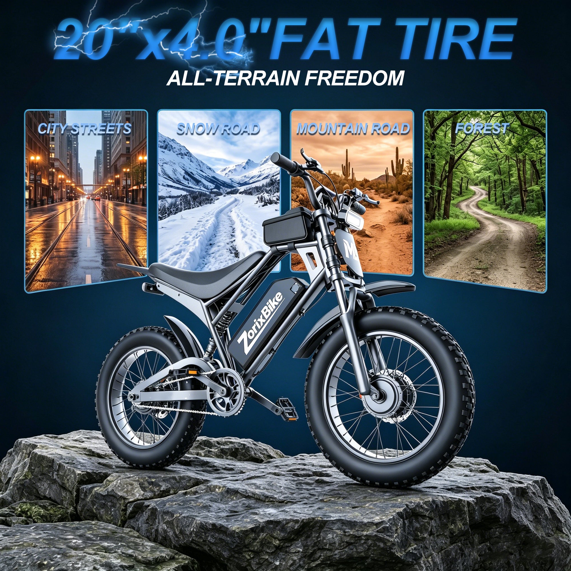 ZorixBike M9 Pro Dual Motor Electric Bike for Adults, 20