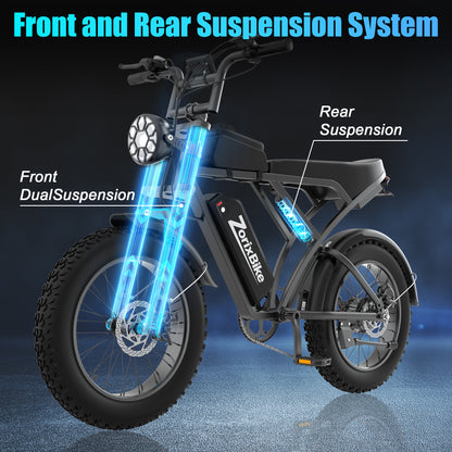 ZorixBike Z6 20" Fat Tire Electric Bicycle for Adult 1500W