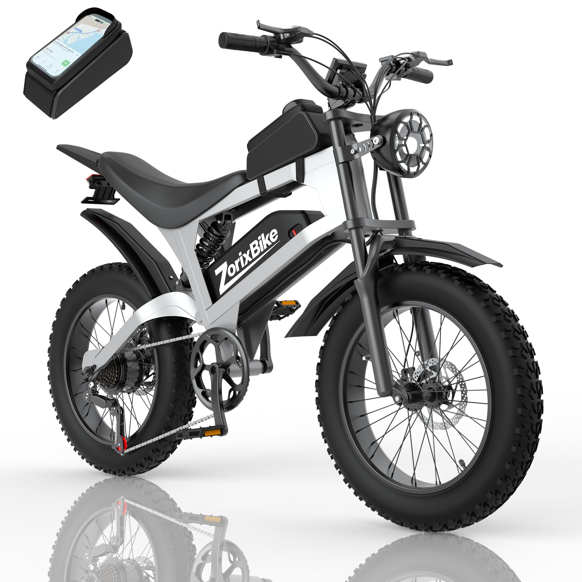 ZorixBike R8 Electric Bike for Adults, Fat Tire Off-Road Ebike, 48V Battery