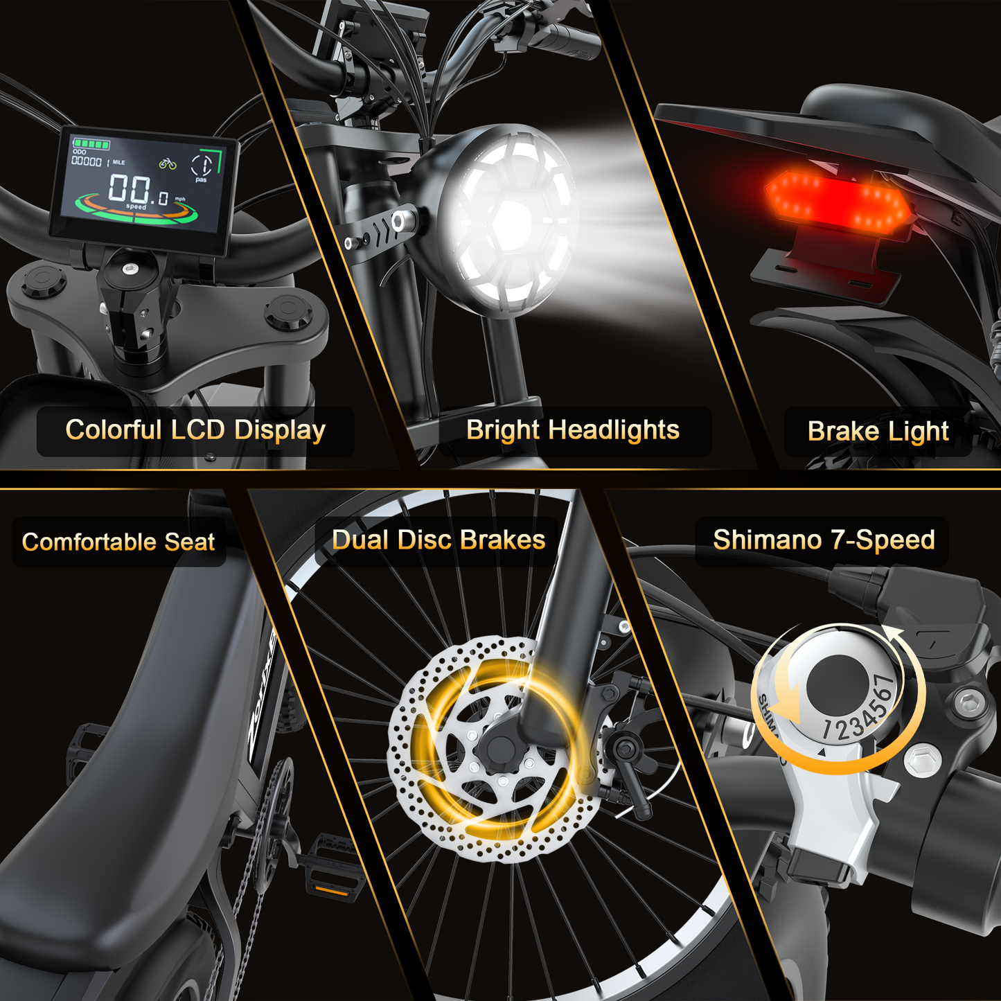 ZorixBike R8 Mini 16" Fat Tire Electric Bike, 48V 15.6Ah Battery, 1500W Peak Motor, 16" x 4.0 Fat Tire Ebike, 31MPH Top Speed