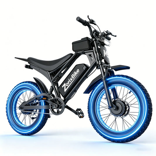 ZorixBike M9 Pro Dual Motor Electric Bike for Adults, 20" Fat Tire Off-Road Ebike