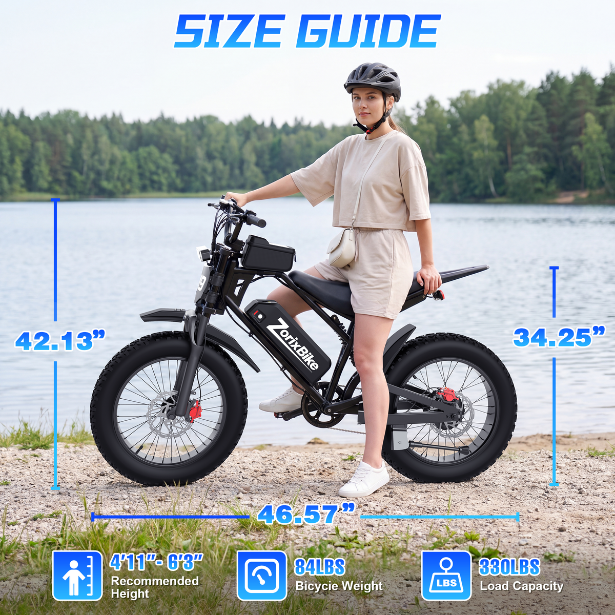 ZorixBike M9 Hydraulic Brake E-Bike, 48V 20Ah Battery, 20x4.0 Fat Tire Electric Bike
