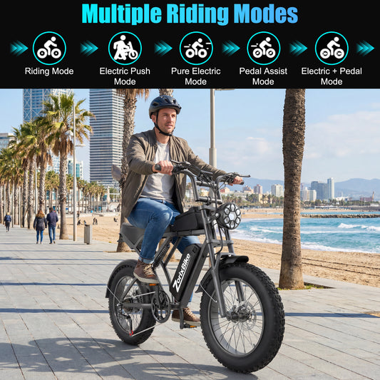 ZorixBike Z6 20" Fat Tire Electric Bicycle for Adult 1500W