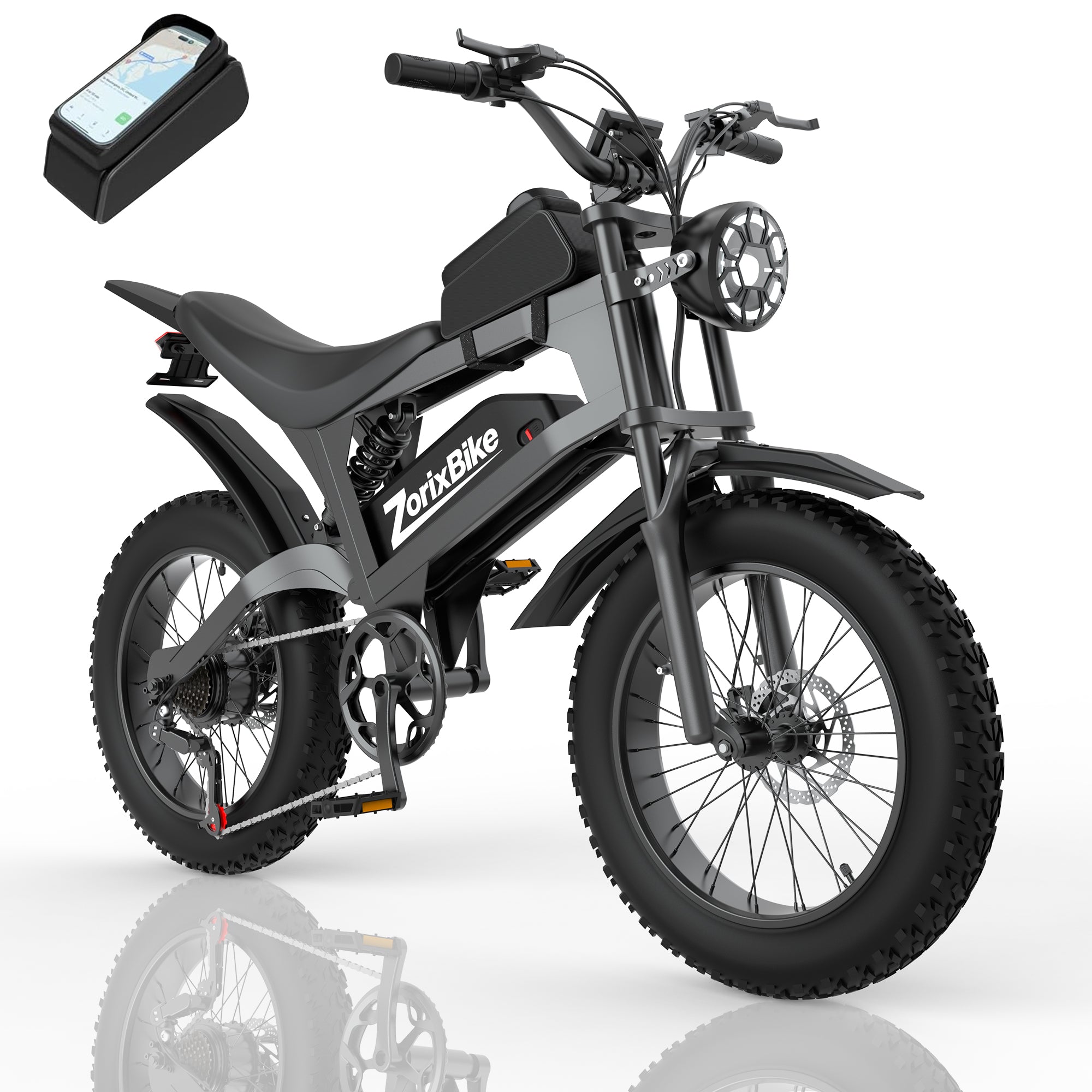 ZorixBike R8 Electric Bike for Adults, Fat Tire Off-Road Ebike, 48V Battery