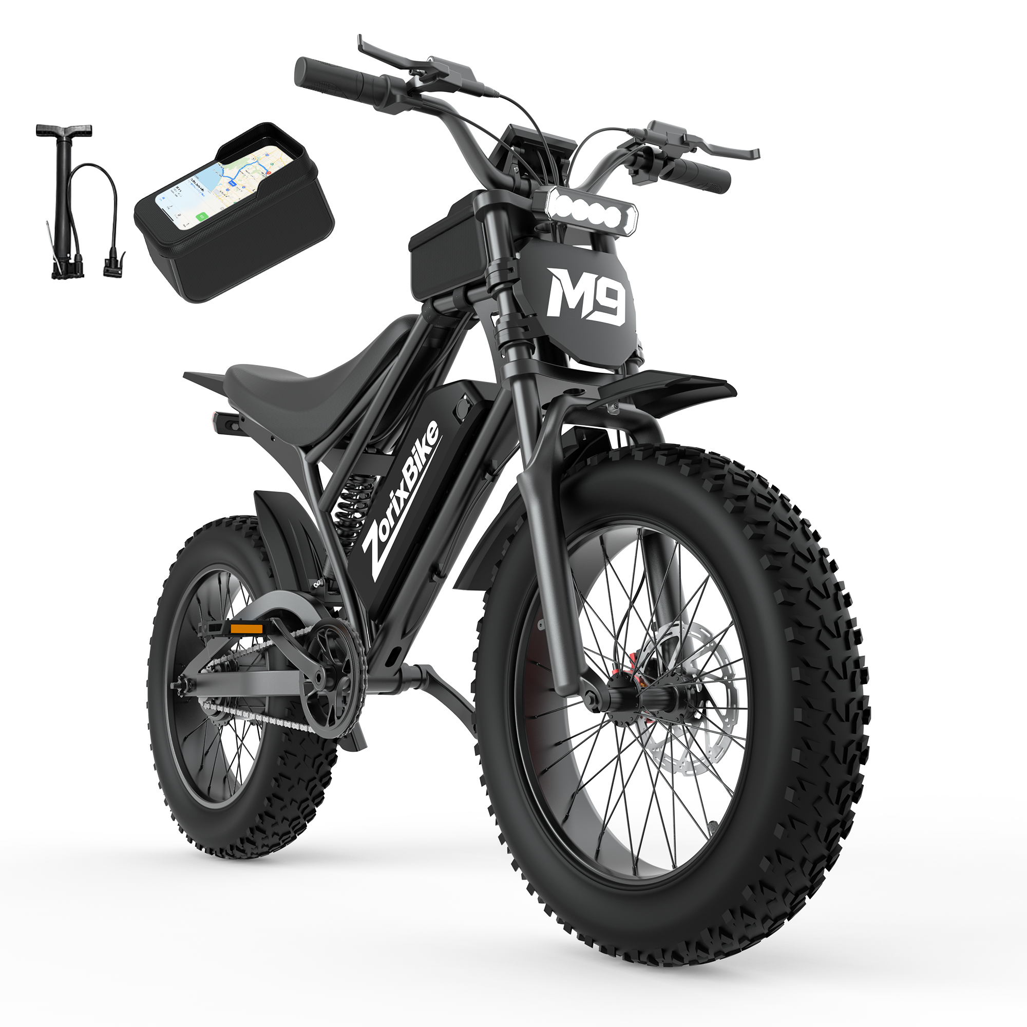ZorixBike M9 Hydraulic Brake E-Bike, 48V 20Ah Battery, 20x4.0 Fat Tire Electric Bike