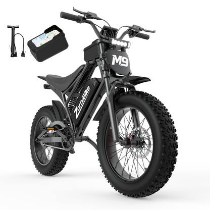 ZorixBike M9 Hydraulic Brake E-Bike, 48V 20Ah Battery, 20x4.0 Fat Tire Electric Bike