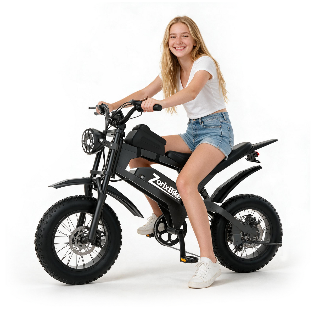 ZorixBike R8 Mini S 16" Fat Tire Electric Bike, 48V 15.6Ah Battery, 250W Peak Motor, 16" x 4.0 Fat Tire Ebike, 28MPH Top Speed