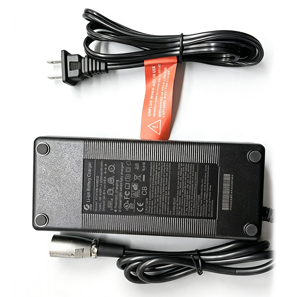 ZorixBike Charger A black Lives Bliin Charger laptop power adapter shown from the back, with its power cord and a red warning label on a white background.