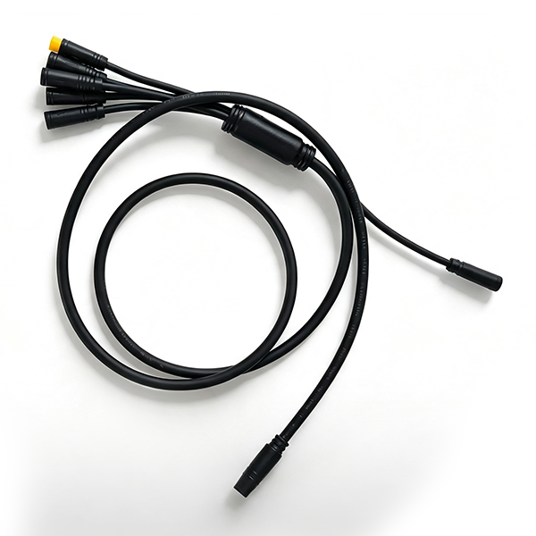 ZorixBike Main Line A black multi-connector cable with multiple plug ends and a central connector, photographed on a clean white background.