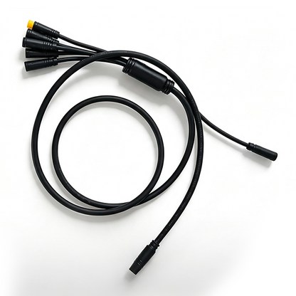 ZorixBike Main Line A black multi-connector cable with multiple plug ends and a central connector, photographed on a clean white background.