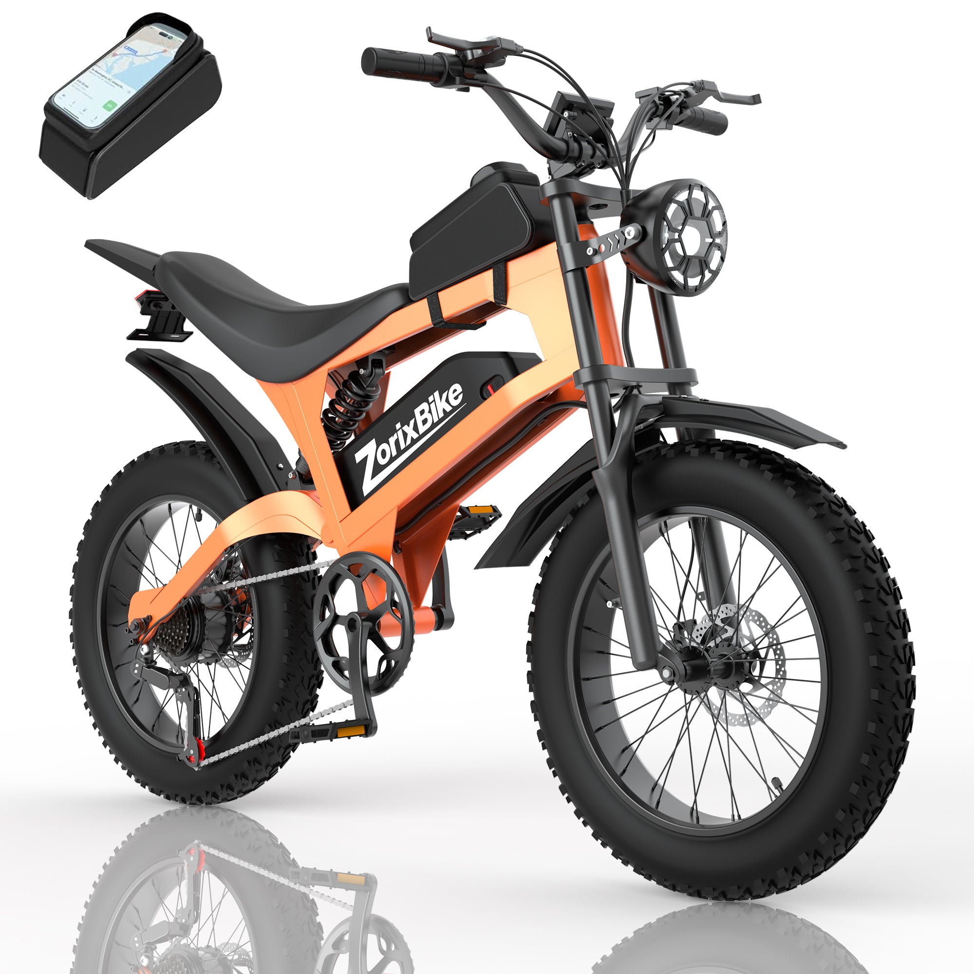 ZorixBike R8 Electric Bike for Adults, Fat Tire Off-Road Ebike, 48V Battery